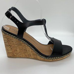Size 10W, Lane Bryant faux leather black sandal